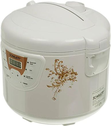 Мультиварка Scarlett SC-410, 700Вт, белый/бежевый
