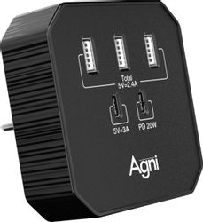 Сетевое зарядное устройство AGNI TP-WB2U3E, черный