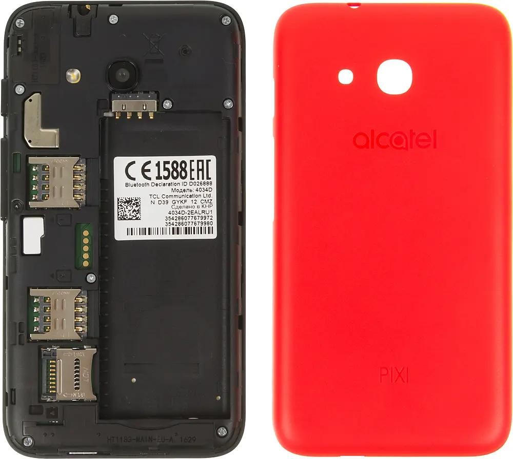 Характеристики Смартфон Alcatel Pixi 4 4034D, красный (401477) смотреть в  СИТИЛИНК