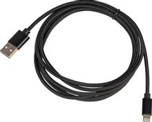 Изображение товара Кабель  Lightning (m) -  USB (m),  2м,  в оплетке,  2.4A,  черный