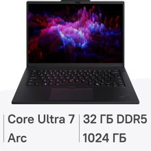 Изображение товара Ноутбук Lenovo ThinkPad P14s G5 14.5", 2024, IPS, Intel Core Ultra 7 155H 1.4ГГц, 16-ядерный, 32ГБ DDR5, 1ТБ SSD,  Intel Arc, без операционной системы, черный [21g3s5dt00]