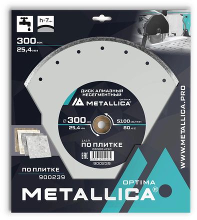 Алмазный диск METALLICA 900239,  300мм,  25.4мм, по керамике
