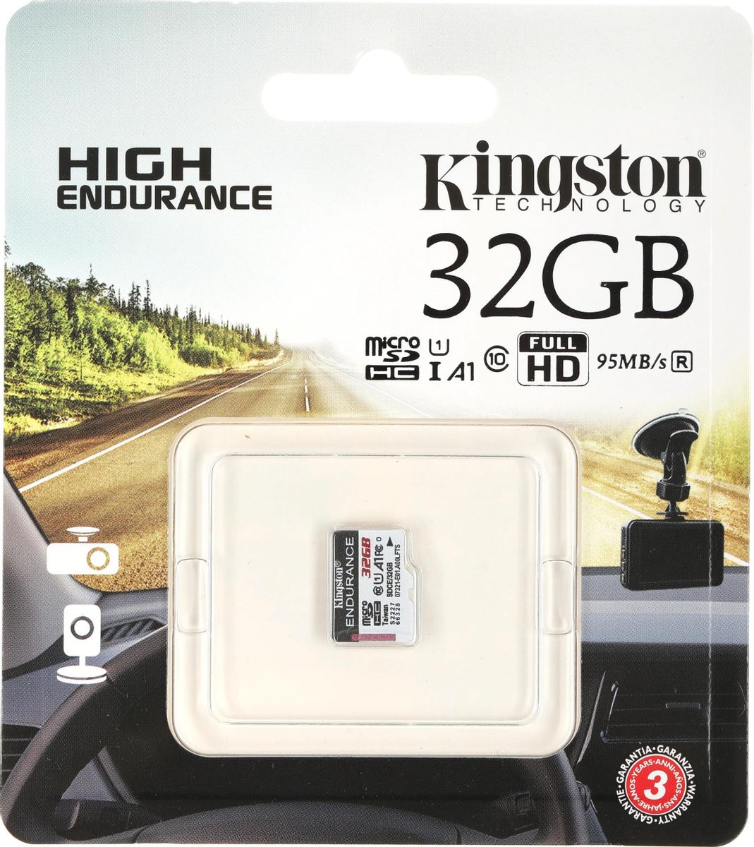 Отзывы на Карта памяти microSDHC UHS-I U1 Kingston High Endurance 32 ГБ, 95  МБ/с, Class 10, SDCE/32GB, 1 шт., без адаптера в интернет-магазине СИТИЛИНК  (1143254)