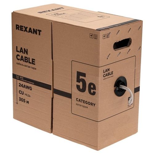Кабель информационный REXANT кат.5E, 305м, черный [01-0146-r]