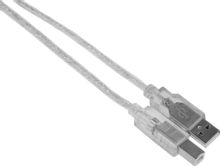 Изображение товара Кабель USB2.0 Buro USB A(m) -  USB B(m),  1.8м,  прозрачный [usb2.0-am/bm-trans]