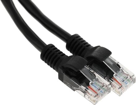 Патч-корд CABLEXPERT PP12-1M/BK литой (molded), UTP, кат.5E, 1м, 4 пары, 26AWG,  алюминий омедненный,  многожильный,  черный