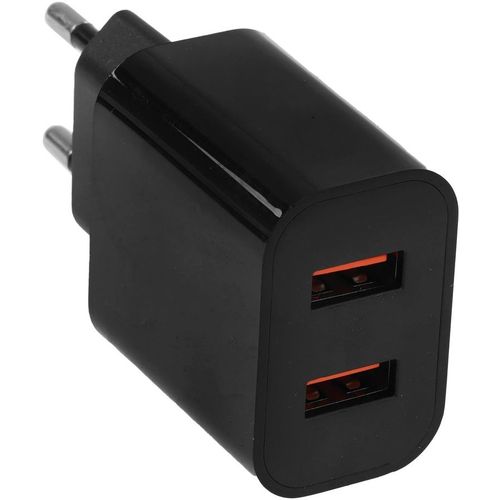 Сетевое зарядное устройство BORASCO 2USB, 2xUSB-A, microUSB, 2.4A, черный [37263]