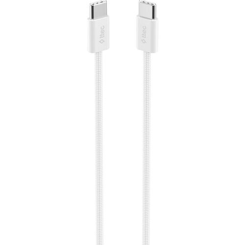 Кабель TTEC 2DK54B, USB Type-C (m) — USB Type-C (m), 1м, белый