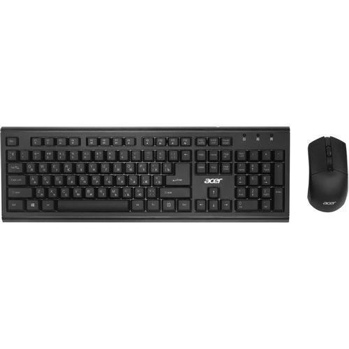 Комплект (клавиатура+мышь) Acer OKR120, USB, беспроводной, черный [zl.kbdee.007]