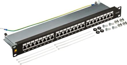 Патч-панель Lanmaster (LAN-PPL24S6A) 19" 1U 24xRJ45 кат.6A STP