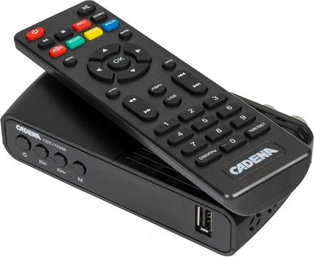 Ресивер DVB-T2 Cadena CDT-1753SB, черный