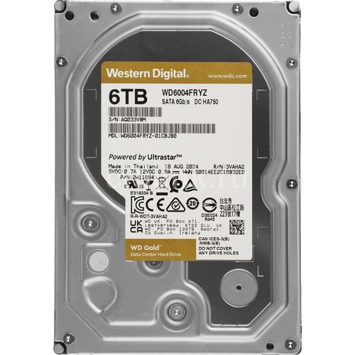 Внутренний диск HDD WD WD6004FRYZ