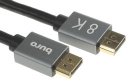 Изображение товара Кабель аудио-видео Buro V1.4,  DisplayPort (m) -  DisplayPort (m),  ver 1.4,  1.5м, GOLD,  черный [bhp-dpp-1.4-1.5g]