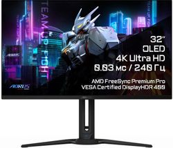 Изображение товара 31.5" Монитор Gigabyte Aorus FO32U2,  3840x2160,  QD OLED,  240Гц,  2хHDMI,  1хDP,  черный [20vm0-fo32u2ba-1ekr]