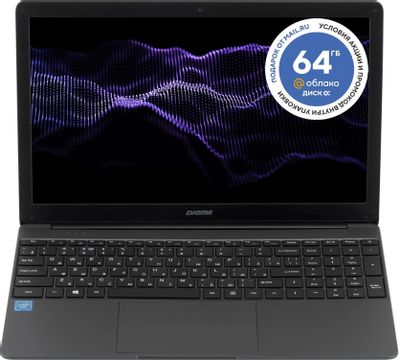Ноутбук Digma EVE 15 P417 ES5063EW, 15.6", IPS, Intel Pentium J3710 1.6ГГц, 4-ядерный, 4ГБ 128ГБ Flash,  Intel HD Graphics  405, Windows 10 Home, темно-серый