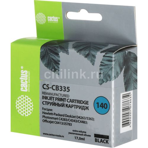 Картридж Cactus CS-CB335, №140, черный / CS-CB335