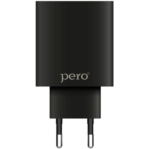 Сетевое зарядное устройство PERO TC02, 2xUSB-A, 10.5Вт, 2.1A, черный [тс02bl2a]