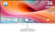 Изображение товара 34" Монитор MSI Pro MP341CQW E12,  3440x1440,  VA,  120Гц,  2хHDMI,  1хDP,  изогнутый, белый [9s6-3pb2ct-211]