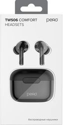 Наушники PERO TWS06, Bluetooth, черный