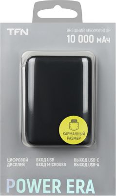 Внешний аккумулятор (Power Bank) TFN Power Era 10, 10000мAч, черный ...