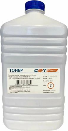 Тонер CET CE28-C, для KONICA MINOLTA Bizhub C258/308/368/227i/257i, голубой, 500грамм, бутылка