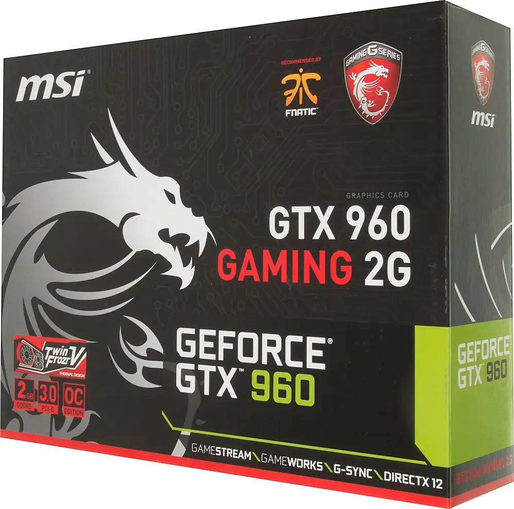 Обзор товара видеокарта MSI NVIDIA GeForce GTX 960 GTX 960 GAMING 2G 2ГБ  GDDR5, OC, Ret (277042) в интернет-магазине СИТИЛИНК