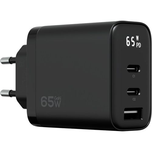 Сетевое зарядное устройство MAGSSORY ACH009, USB-A, 2xUSB-C, 65Вт, черный