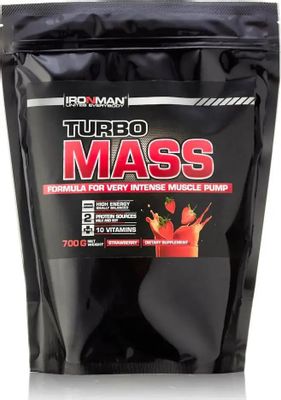 Гейнер IRONMAN Turbo Mass, порошок , 700гр, Земляника – купить в ...