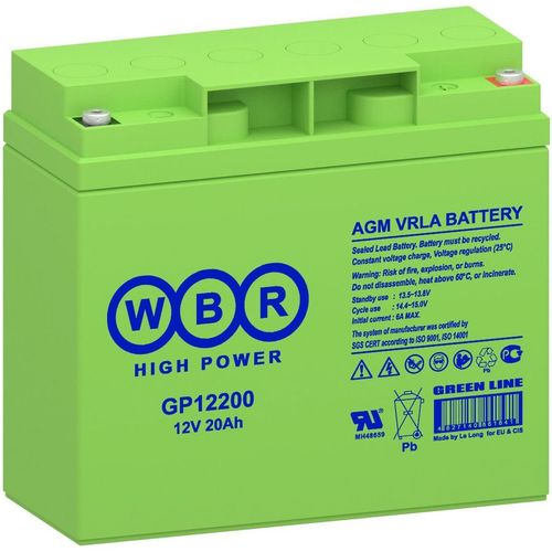 Аккумуляторная батарея WBR GP12200 для ИБП, 12В, 20Ач