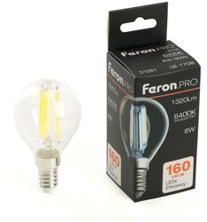 Упаковка ламп LED FERON E14, шар, 8Вт, 10 шт.