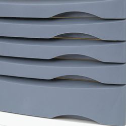 Бокс для документов BRAUBERG Box 238045, для бумаг, 5 выдвижных ящиков, 235x300x355, полистирол, серый / белый