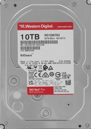 10ТБ Жесткий диск WD Red Pro WD103KFBX, SATA III, 3.5", 7200об/мин