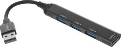 Адаптер PERO MH01, USB A (m) - USB-A (f)/3хUSB-A (f), 0.195м, серый