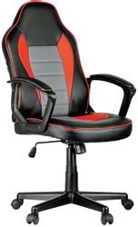 Изображение товара Кресло игровое HELMI Rally, экокожа, до 120кг, топ-ган, пластиковые подлокотники,  черный/серый/красный