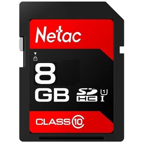Карта памяти SDHC UHS-I U1 NETAC P600 8 ГБ, 80 МБ/с, Class 10, NT02P600STN-008G-R, 1 шт., без адаптера