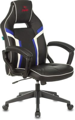Кресло игровое ZOMBIE Z3, на колесиках, эко.кожа, черный/синий [viking zombie z3 bl]
