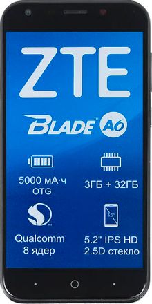 Смартфон ZTE Blade A6,  черный