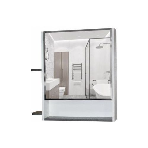 Шкаф MIXLINE Этьен 100 левый с подсветкой, с зеркалом, подвесной, 1000х692х190 мм, белый [540873] MIXLINE