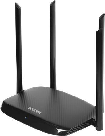 Wi-Fi роутер Digma DWR-AC1202, Wi-Fi 5, AC1200, 2.4/5ГГц, 3 LAN, черный