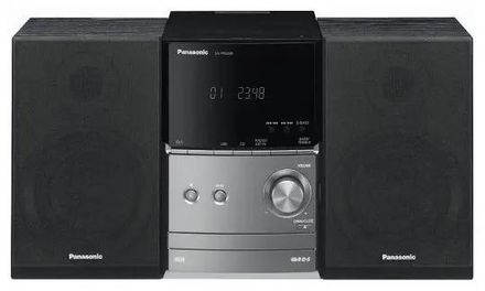Музыкальный центр Panasonic SC-PM200EP-S, 20Вт, FM, USB, CD, черный, серебристый