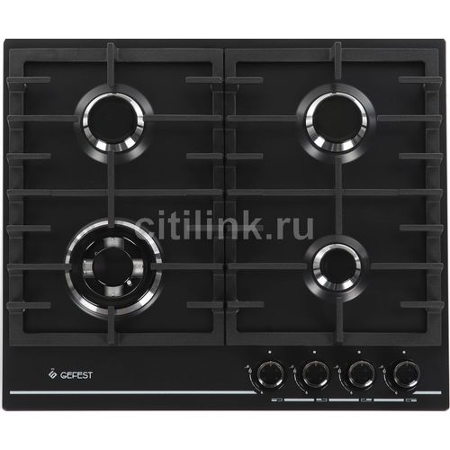 Газовая варочная панель GEFEST ПВГ 1214-01 К2, 4 конфорки, эмаль, черный