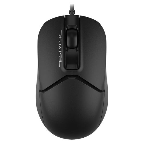 Мышь проводная A4TECH Fstyler FM12, оптическая, USB, 1200dpi, черный [fm12 black]