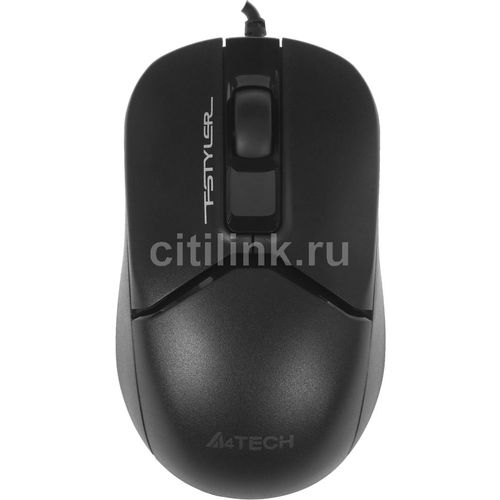Мышь проводная A4TECH Fstyler FM12, оптическая, USB, 1200dpi, черный [fm12 black]