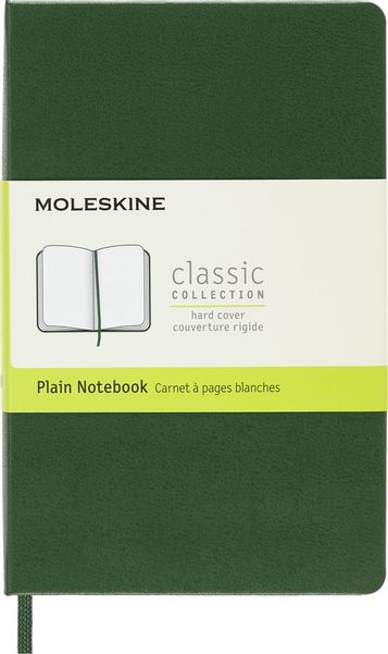 Блокнот Moleskine Classic,  192стр,  без разлиновки,  твердая обложка,  зеленый [qp012k15]