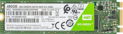 SSD накопитель WD Green WDS480G2G0B 480ГБ, M.2 2280, SATA III,  M.2