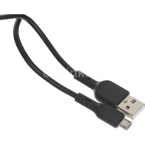 Кабель BORASCO micro USB (m) — USB (m), 1м, 3A, черный [38511]