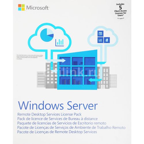 ПО Microsoft Windows Rmt Dsktp Svcs CAL 2019 MLP 5 User CAL 64 bit Eng BOX (6VC-03805)