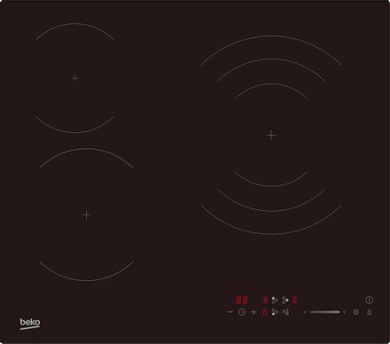 Электрическая варочная поверхность Beko HIC 63503TO, конфорок: 3 шт., стеклокерамика, независимая, черный