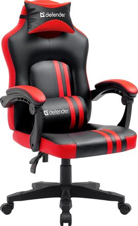 Кресло игровое Defender Mercury, экокожа/винил, до 140кг, черный/красный
