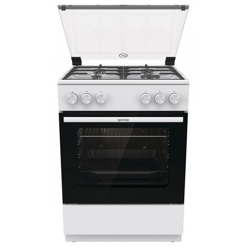 Газовая плита Gorenje GG6A11WF, газовая духовка, стеклянная крышка, чугун, белый